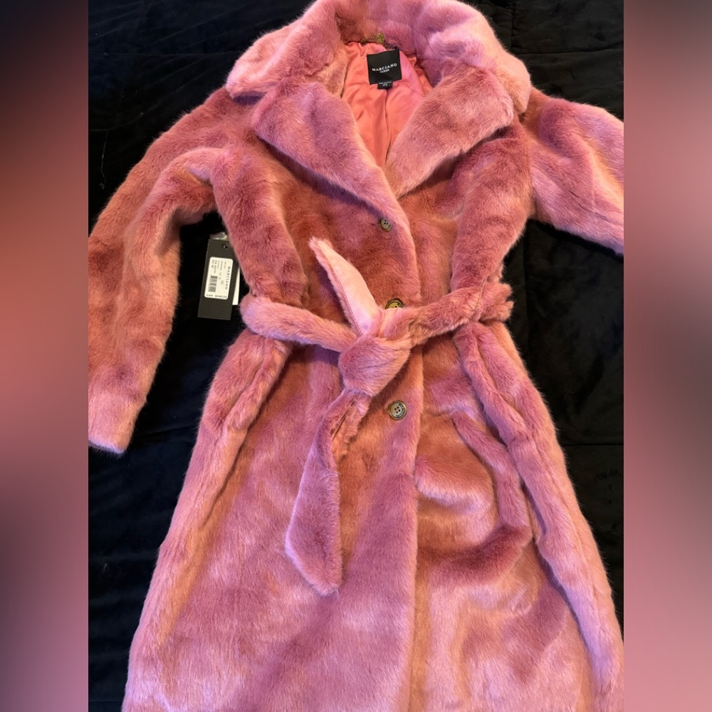 Brand new w/ Tags faux fur pink coat